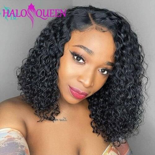 13x4 Bob Lace Front Wigs 4x4 Bob Closure Wig Malaysian Curly Human Hair Wigs Preplucked Natural Hairline 180% Bob Frontal Wig