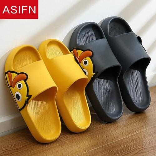 ASIFN Summer Men Beach Slippers Women Cute EVA Outdoor Slides Duck Soft Soles Flip Flops Ladies Couples Bathroom Claquette Homme