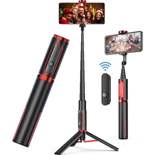 Selfie Stick Tripod with Remote Control Aluminum Bluetooth-compatible Monopod Stand for phone Xiaomi iPhone 11 12 Shoot Video