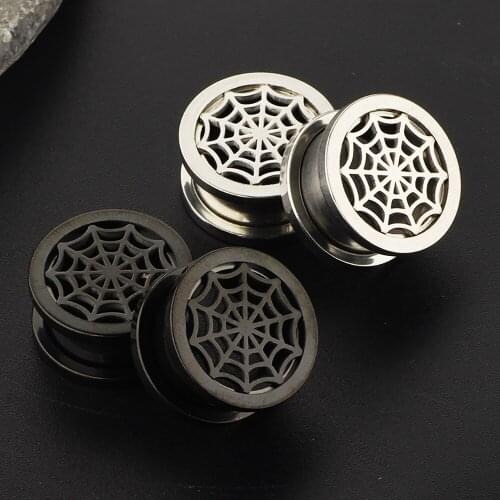 TIANCIFBYJS Screw Fit Flesh Tunnels Surgical Steel Ear Gauges Expanders Lobe Plugs Stretchers Body Piercing for Women Man 120pcs