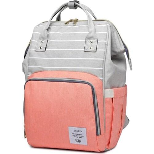 Lequeen Fashion Mummy Maternity Diaper Bag Waterproof Large Nursing Bag Travel Backpack Stroller Bags Baby Care Nappy Backpack