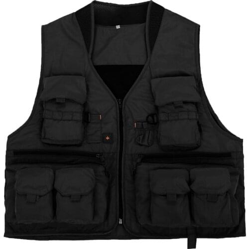Outdoor Fly Fishing Vest Waistcoat Jackets Quick-Dry Multi Pockets Jacket Memory fabric for Hunting Camping Travel Photography