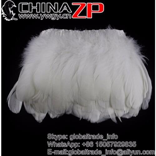 Gold Supplier CHINAZP Factory Selected Prime Quality Colored Goose Nagoire Satinettes Feather Trim Fringe