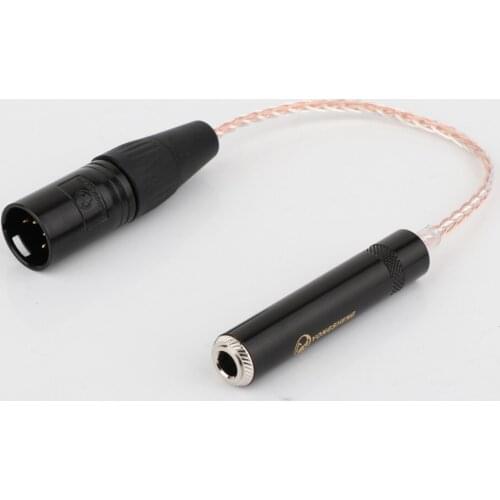 10CM 8 Cores Single Crystal Copper 4-Pin XLR Male Balanced to 6.35mm 1/4 Female Audio Adapter Cable