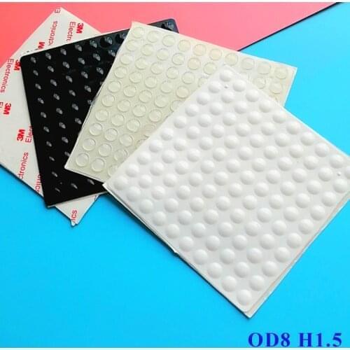 200PCS 8*1.5MM SELF ADHESIVE SILICONE DROP NON-SLIP RUBBER PAD, DOOR SHOCK ABSORBER, FURNITURE ,CABINET SILENCER RUBBER PADS