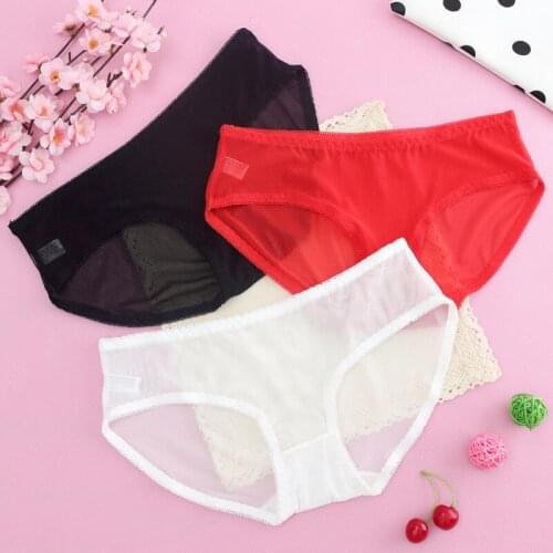 Womens Underwear Sweet Sexy Mesh Panties Candy Low Waist Solid Color Lace Womens Briefs Wholesale
