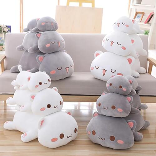 35/50/65cm Soft Animal Smile Cat Pillow Cushion Cute Fat Plush Toy Home/Car Decoration Car Seat Cushion Children/Girlfriend Gift