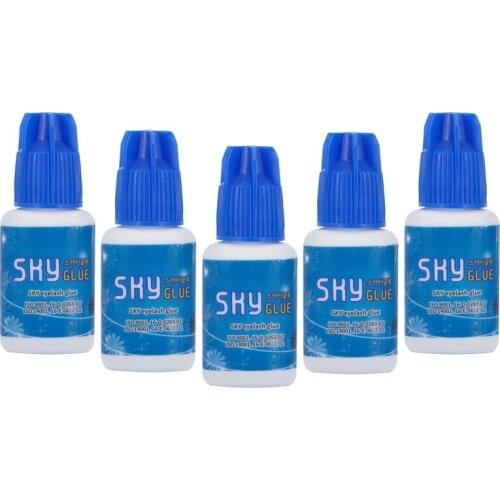 5 Bottles Sky S Glue for Eyelash Extension Professional Eyelash Adhesive Holding Time 5 to 6 Weeks Free Shipping