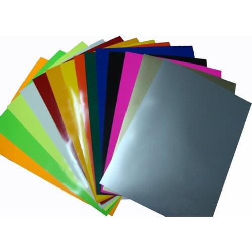A4*5 pcs) 5 different Color each Color 1 piece PU Flex Vinyl Paper PU Heat Transfer Vinyl Cuttable PU Film for Sport T shirts