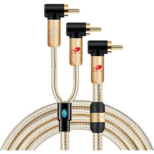 1 RCA to 2 RCA Male Audio Stereo Cable for Hifi Amplifier Speaker DVD TV Subwoofer Home Theater RCA Y Cables Adapter Line