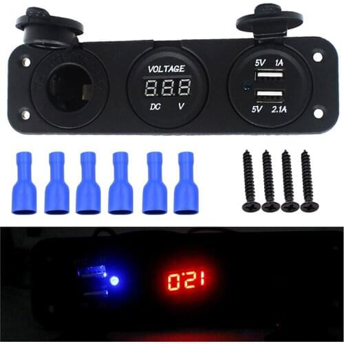 Car modified car charger, multi-function car charger, dual USB mobile phone charger, cigarette lighter holder voltmeter