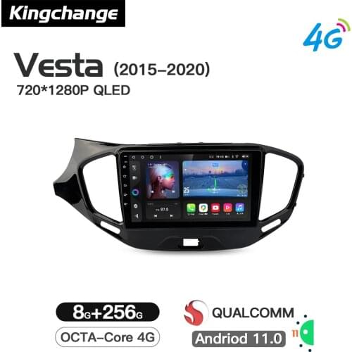Kingchange Octa-Core Android 11 Car Video Navigation Player For LADA Vesta Cross Sport 2015 - 2020 Radio Stereo GPS