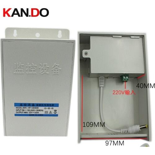 Camera power box Outdoor rainproof power adaptor AC transformer 12V 3A AC DC adaptor 110-240V to 12V Power Supply 5.5x2.1mm
