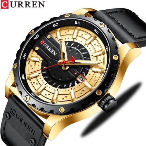 CURREN Top Brand Luxury Mens Watches Male Clocks Date Sport Military Wrist Watch Leather Strap Quartz Business Men Watches