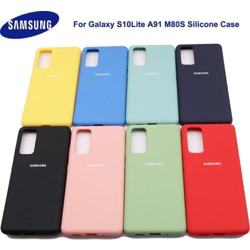 Galaxy S10Lite Case Original Samsung A91 Silky Silicone Cover High Quality Soft-Touch Back Protective Galaxy M80s S10 LITE