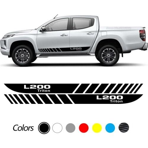 Long Side Stripe Car Stickers Decals For Mitsubishi L200 Triton Off Road Car Auto Tuning Pickup Accessories DIY Vinyl Film 2PCS