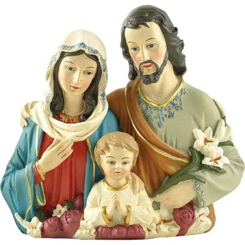 Dropshipping Ployresin 4.5" Holy Family Statue Catholic Religious Items Christmas Gift Home Decoration