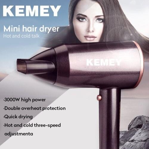 Kemei 3000W Electric Hair Dryer Negative Ion Blow Dryer Professional Hairdryer Hot/Cold Wind With Air Collect