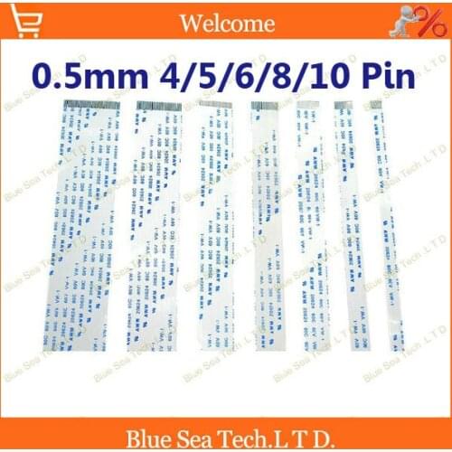 100pcs/lot FFC/FPC Flexible Flat Cable 0.5mm pitch 4/5/6/8/10 pin(20pcs for each),150mm Isotropy or Anisotropy cable