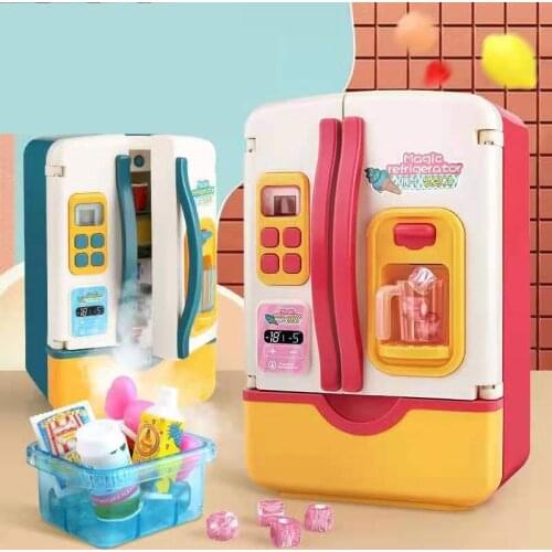 Kids Refrigerator Toys Children Simulation Refrigerator Kitchen Toys Pretend Play Toy Set Kids Play House Girls Toys Gift