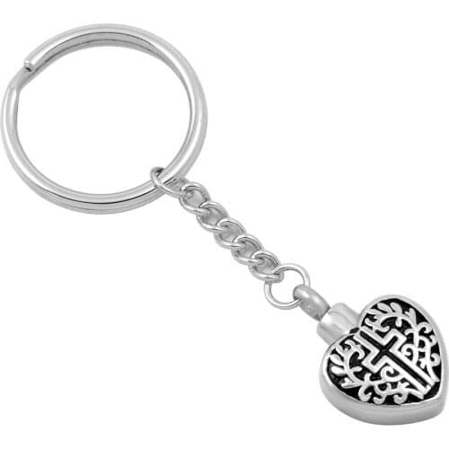 Ijk2029 Faith On Heart Urns Memorial Jewelry Key Ring Keepsake Urns For Ashes Cremation Urn Pendant For Ashes Jewelry
