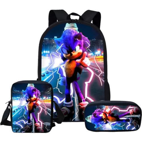Twoheartsgirl Classic Anime Print 3pcs/set School Bag Sets for Teen Boys Girls Cartoon Primary Elementary Children School Bag