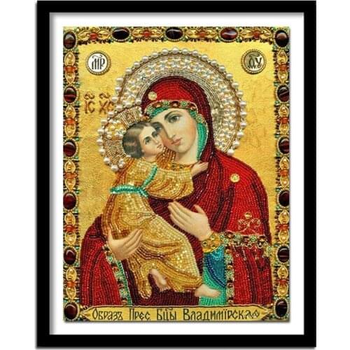 Diamond embroidery crystal painting round diamond painting show paste Mary round diamond painting crystal painting 30x40cm
