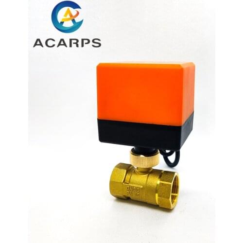 3/4" Brass Electric Ball Valve Three-Wire Two-Way Air Conditioning Floor Heating Water Tower Switch Valve 220V 24V 12V