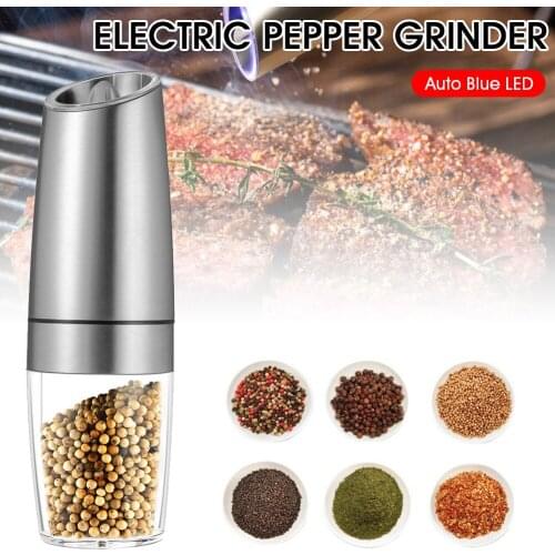 2pc Electric Automatic Mill Pepper and Salt Grinder LED Light Peper Spice Grain Mills Porcelain Grinding Core Mill Kitchen Tools