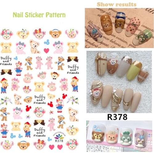 Stellalou Duffy Cartoon nail stickers Anime Figure Disney Princess Cartoon Cute 3D Foil Decals DIY Art Decor For Girls Gifts Hot