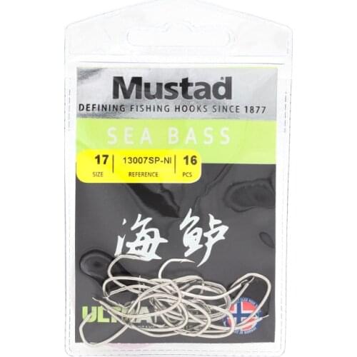 Mustad 13007 Fishing Hooks Sea Striped Bass Hook Crooked Ring Jigging Hook Live Shrimp Hook Saltwater Catfish Crank Hook Pesca