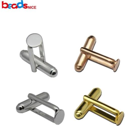 Beadsnice sterling silver cufflink blanks mens jewelry handmade cufflink findings with flat pad gift for him ID 34587