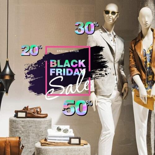 Window sticker Black Friday-reusable 65x35 cm-decorations for window shopping stores, window sticker without glue, repositionable