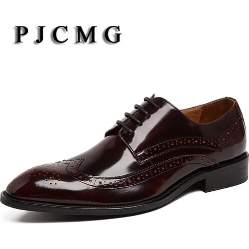PJCMG High Top Italian Luxury Brand Casual Mens Dress Shoes Genuine Leather Design Flats For Men Party Size: 6-10