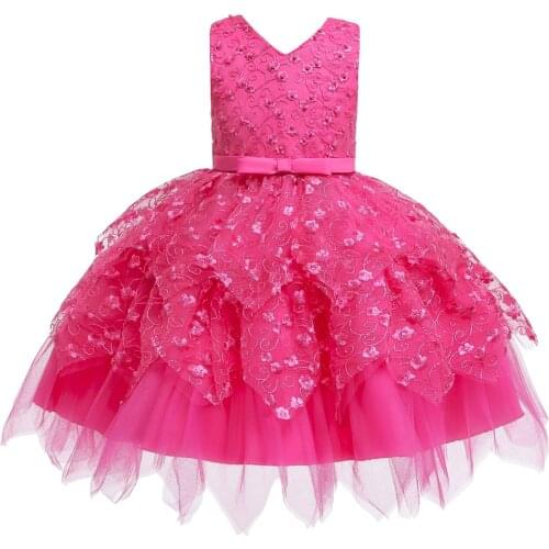2021 Baby Girl Vestidos Dress Newborn Kids Flower Wedding Princess Dresses for Girls Elegant Party Clothes 0-5Years