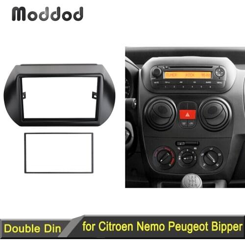2 Din Radio Fascia for Citroen Nemo Peugeot Bipper Fiat Fiorino Qubo 2008+ GPS Navigation DVD Audio Dash Mount Trim Kit Frame