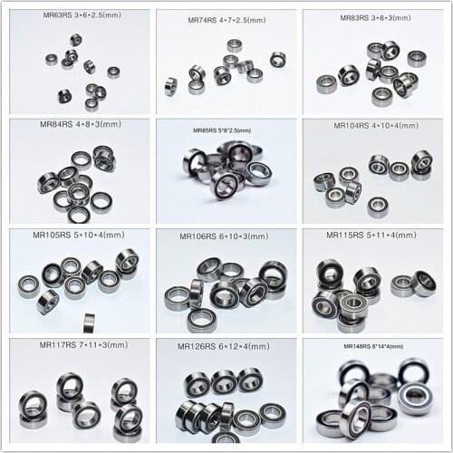 Rubber Seal Multiple sizes Miniature bearing 10piece free shipping MIX MR63 MR74 MR85 MR95-105-106-115-117-126-128-137-148