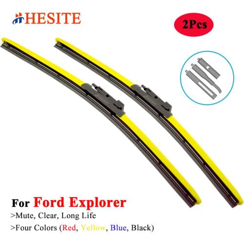 HESITE Colorful Hybrid Wiper Blade For Ford Explorer Sport Trac 1998 2001 2002 2003 2004 2010 2013 2016 2020 2021 Car Red Wipers