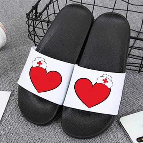 Women Shoes Caring Nurse 2021 Lady slippers Open Toe Flip Flops for Women Outdoor Indoor Home Hipster Non-slip Slides House Slip