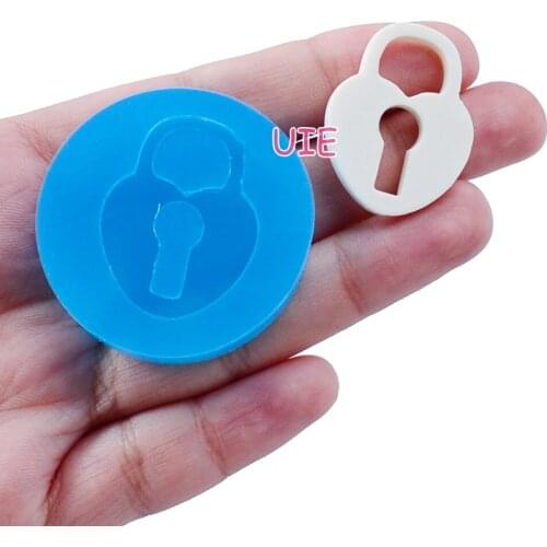 FYL510U 25.2mm x 22.7mm Love The Lock Silicone Mold Fondant Cake Decoration Candy Resin Clay Earrings Necklace Craft Soap Candle