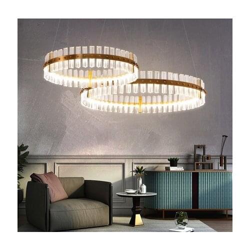LED Modern Crystal Chandelier Hanging Lamps American Round Chandeliers Lighting Fixture Luxury Home Indoor Lighting New Arrival