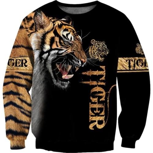 Animal Tiger Skin 3D Printing Oversized Mens Sweatshirt Unisex Zipper Pullover Casual Jacket Streetwear Men