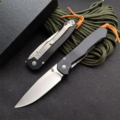 Tactical Folding Knife D2 Blade Aluminum Handle Titanium Clip Outdoor Camping Hunting Survival Cutter EDC Tool