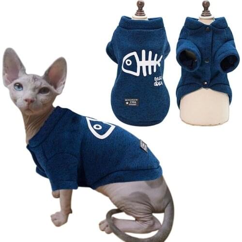 Ainolway Cat Clothes Autumn Winter Warm Clothes For Cats Dogs Kitten Coat Jackets Printed Cat Costumes Pet Clothing Outfits