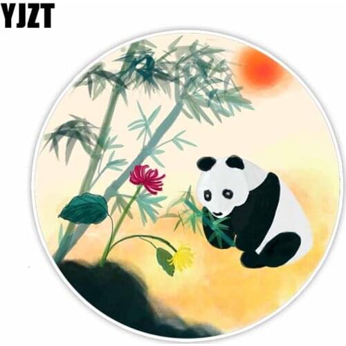 YJZT 12CM*12CM Fashion Reflective Animal Panda Car Sticker Decal PVC Decor C29-0859