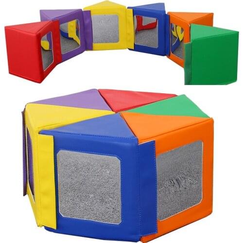 YLWCNN Small Software Building Block Toy Equipment Kids Soft Play Set PU Foam Cartoon Seat Mirror Educational Puzzle Game