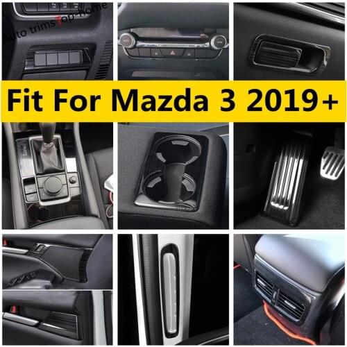 Yimaautotrims Rear Armrest Box Anti Kick Panel / Air AC Vent Outlet Cover Trim Fit For Mazda 3 2019 2020 Interior Mouldings