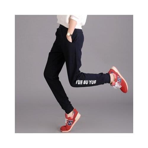 Women casual clothing tracksuit trousers cotton harem pants elastic waist with pockets S-3XL sweatpants loose trousers