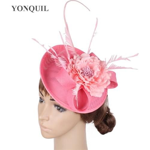 Gorgeous Women Fashion Wedding Headwear Elegant Fascinator Hat Headband Ladies Party Tea Fedora Cap With Floral Hair Accessory
