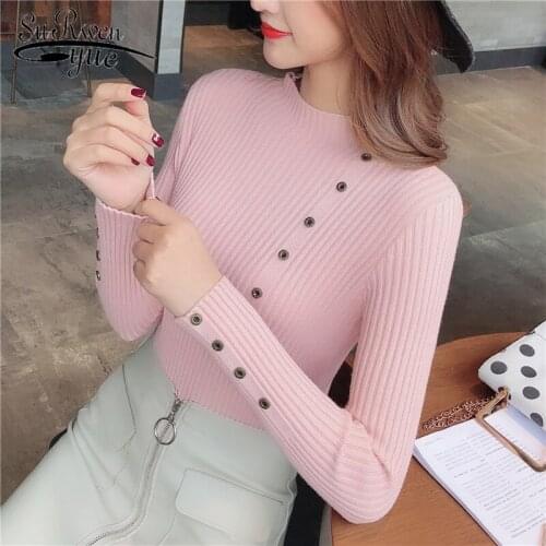 Autumn Winter Turtleneck Sweaters Women Korean Fashion Knitted Long Sleeve Sweater Solid Pullovers Winter Clothes Women 7773 50